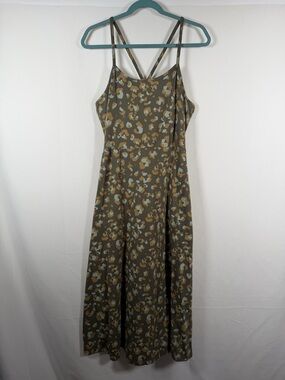 Pact Olive Midi Dress with Double Spaghetti Straps